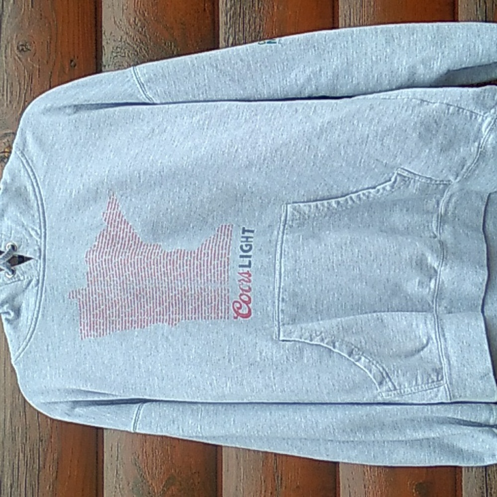 🐟 Coors Light Gray Sweatshirt Hoodie LAKES  UniSex NUC L/XL
